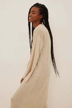 NA-KD Robe Longue En Maille à Manches Larges -Lady Doux Soldes Magasin nakd wide sleeve knitted lurex maxi dress 1100 006372 0005 5699