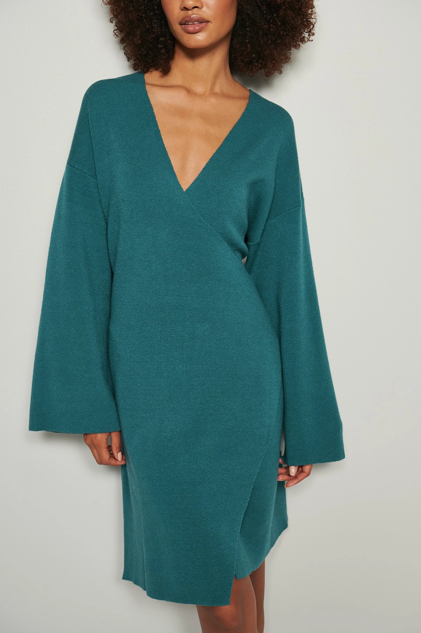 NA-KD Robe Midi Portefeuille En Tricot 1 NA-KD Robe Midi Portefeuille En Tricot