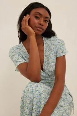 NA-KD Maxi Robe Portefeuille -Lady Doux Soldes Magasin nakd wrap maxi dress 1100 006143 2196 2278