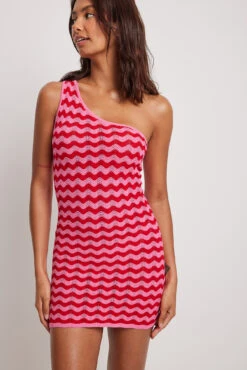 Robe Asymétrique Ondulée -Lady Doux Soldes Magasin one shoulder wavy dress 1736 000305 77920945