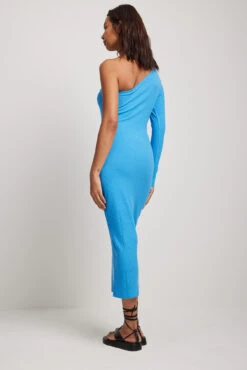 Robe Mi-longue Côtelée Asymétrique -Lady Doux Soldes Magasin one sleeve ribbed midi dress 1100 006632 00033266