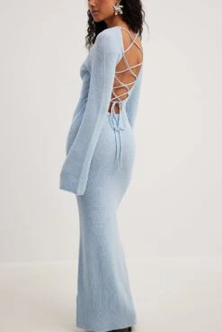 NA-KD Robe Croisée Dos Nu 17 NA-KD Robe Croisée Dos Nu -Lady Doux Soldes Magasin open back lace detail knitted maxi dress 1100 006235 0003 16442 2