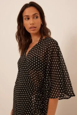 Robe Caftan -Lady Doux Soldes Magasin overlap tie caftan dress 1014 001450 12850782