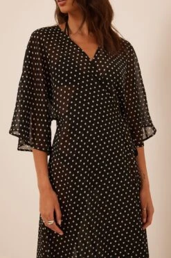 Robe Caftan -Lady Doux Soldes Magasin overlap tie caftan dress 1014 001450 12850812