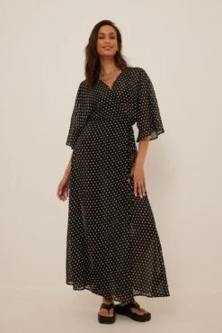 Robe Caftan -Lady Doux Soldes Magasin overlap tie caftan dress 1014 001450 12852823