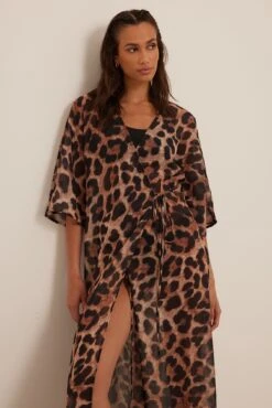 Robe Caftan -Lady Doux Soldes Magasin overlap tie caftan dress 1014 001450 79493141