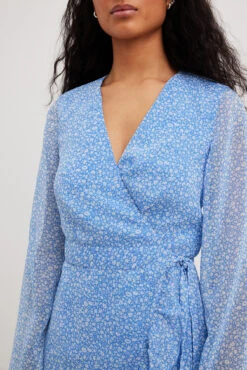 Robe Portefeuille Mi-longue Nouée à La Taille -Lady Doux Soldes Magasin overlap tie waist midi dress 1014 001547 227127573