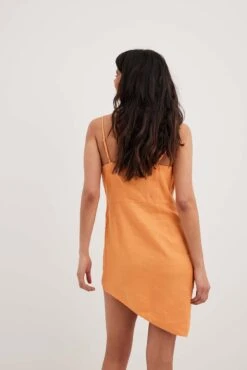 Robe Portefeuille En Lin à Décolleté En Cascade 12 Robe Portefeuille En Lin à Décolleté En Cascade -Lady Doux Soldes Magasin overlap waterfall linen dress 1017 001457 02617963 recovered