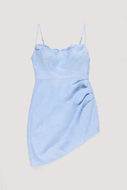 Robe Portefeuille En Lin à Décolleté En Cascade 21 Robe Portefeuille En Lin à Décolleté En Cascade -Lady Doux Soldes Magasin overlap waterfall linen dress 1017 001457 0003 flatlay