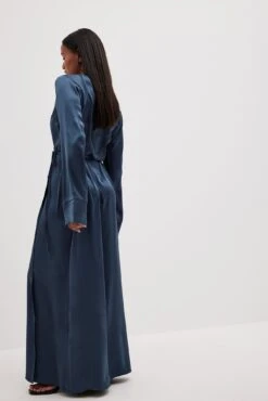 Maxi Robe Portefeuille -Lady Doux Soldes Magasin overlapped satin maxi dress 1788 000035 20190851