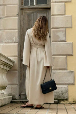 Robe Portefeuille Mi-longue Nouée