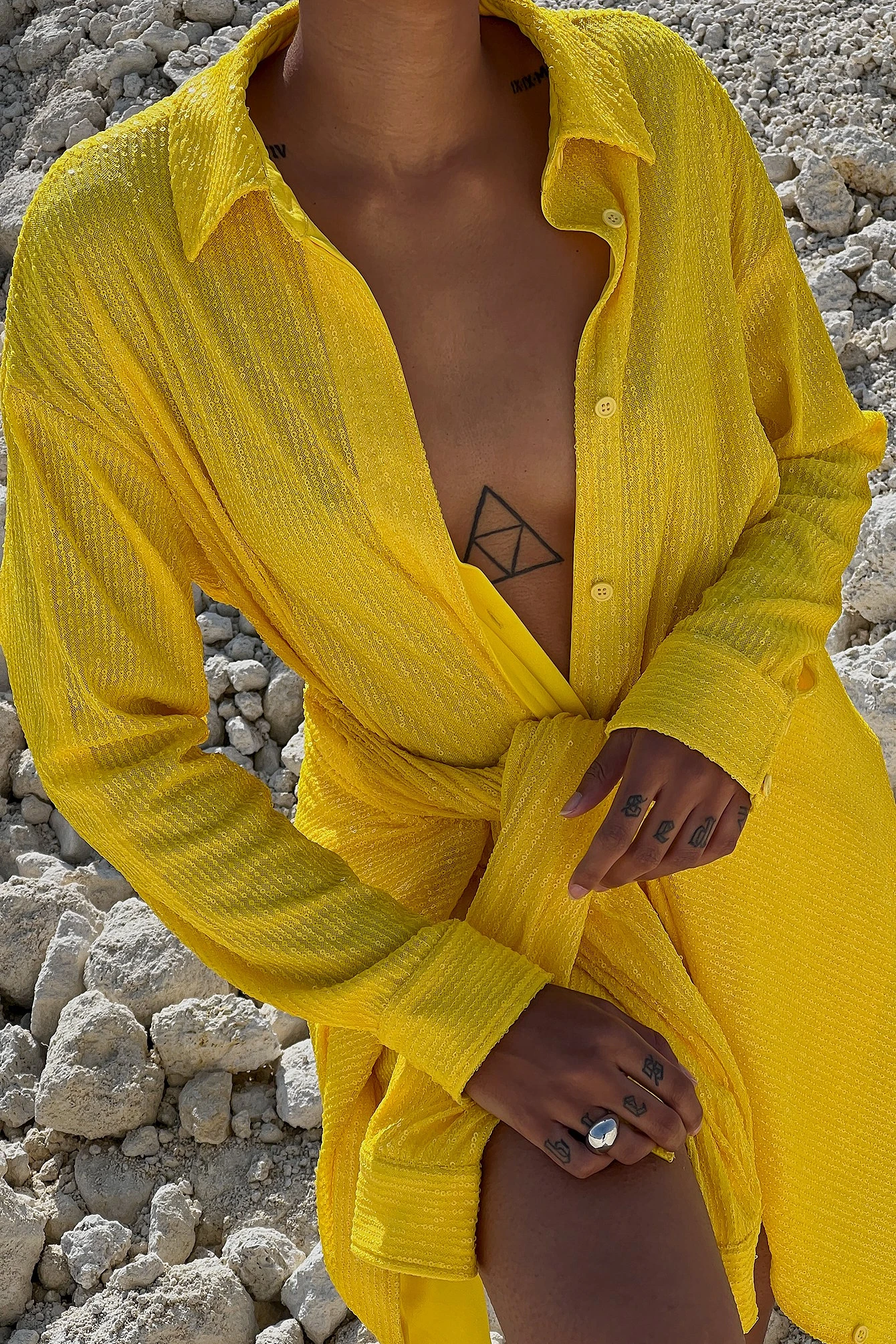 Robe Chemise Oversize à Sequins 14 Robe Chemise Oversize à Sequins – Image 14