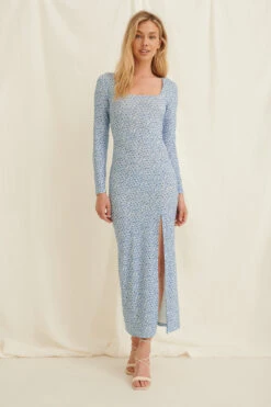 Robe Mi-longue -Lady Doux Soldes Magasin pamela recycled high slit midi dress 1659 000040 9358 01c