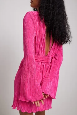 Robe Courte Plissée Avec Ceinture 13 Robe Courte Plissée Avec Ceinture -Lady Doux Soldes Magasin pleat mini dress 1787 000024 53650608