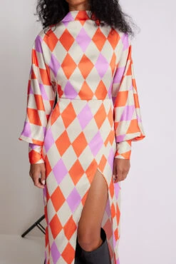 Robe Satinée Imprimée -Lady Doux Soldes Magasin printed satin dress 1633 000039 43190719