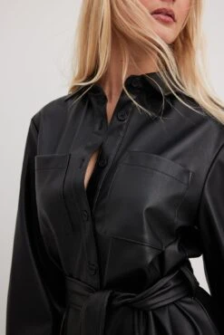 Robe Mini Faux Cuir -Lady Doux Soldes Magasin pu mini dress 1757 000065 00020900