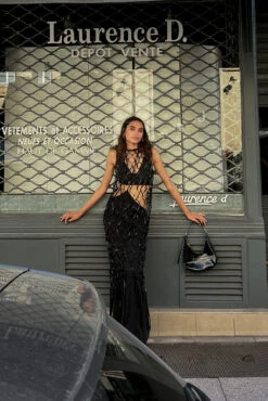 Robe En Résille De Simili Cuir