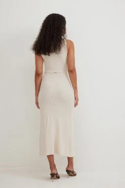 Robe Mi-longue Côtelée à Découpes 8 Robe Mi-longue Côtelée à Découpes -Lady Doux Soldes Magasin rib cut out midi dress 1769 000014 0301 04