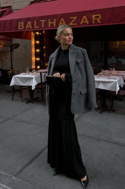 Robe Volantée En Maille Côtelée