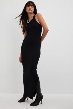 Maxi Robe Côtelée -Lady Doux Soldes Magasin ribbed maxi dress 1044 000262 00028466