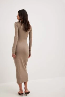 Robe Mi-longue à Découpes Et Anneau -Lady Doux Soldes Magasin ring detail cut out midi dress 1018 010281 0005 4135