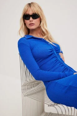 Robe Mi-longue à Boutons 17 Robe Mi-longue à Boutons -Lady Doux Soldes Magasin rouched button detail midi dress 1018 008630 000331785