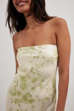 Robe Bandeau Mi-longue En Satin -Lady Doux Soldes Magasin satin bandeau midi dress 1795 000031 93334454 1