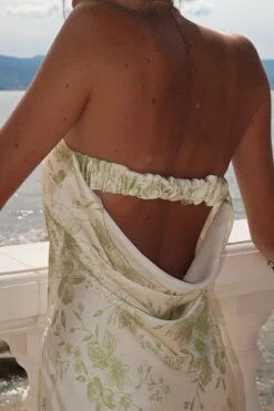 Robe Bandeau Mi-longue En Satin