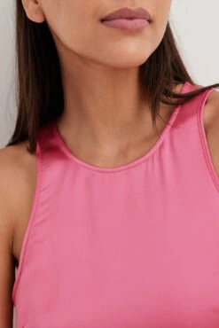 Robe Courte Fendue En Satin -Lady Doux Soldes Magasin satin slit mini dress 1744 000035 00150630