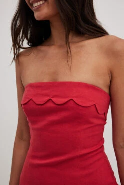 Robe Courte à Ourlet Festonné 10 Robe Courte à Ourlet Festonné -Lady Doux Soldes Magasin scallop hem mini dress 1795 000025 00044656