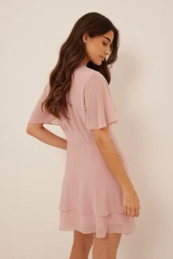 Robe Mini Volantée En Mousseline -Lady Doux Soldes Magasin seam waist chiffon mini dress 1014 001384 50631416