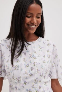 Robe Mini Volantée En Mousseline -Lady Doux Soldes Magasin seam waist chiffon mini dress 1014 001384 5790 1547