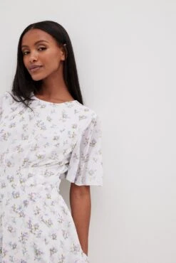 Robe Mini Volantée En Mousseline -Lady Doux Soldes Magasin seam waist chiffon mini dress 1014 001384 5790 1566