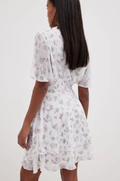 Robe Mini Volantée En Mousseline -Lady Doux Soldes Magasin seam waist chiffon mini dress 1014 001384 5790 1580