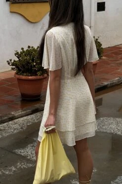 Robe Mini Volantée En Mousseline -Lady Doux Soldes Magasin seam waist chiffon mini dress 1014 001384 2495 01