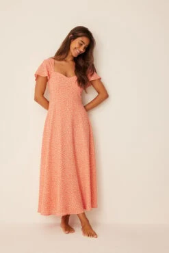 Robe Manches Courtes -Lady Doux Soldes Magasin short sleeve sweetheart neckline dress 1736 000241 9766 01c