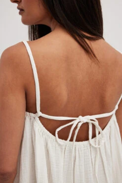 Robe Mi-longue En Coton Doux Nouée Dans Le Dos -Lady Doux Soldes Magasin soft cotton tie back midi dress 1014 001530 02602580