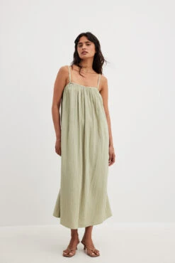 Robe Mi-longue En Coton Doux Nouée Dans Le Dos -Lady Doux Soldes Magasin soft cotton tie back midi dress 1014 001530 60068610 copy