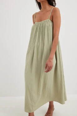 Robe Mi-longue En Coton Doux Nouée Dans Le Dos -Lady Doux Soldes Magasin soft cotton tie back midi dress 1014 001530 60068637