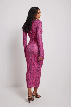 Robe Longue Imprimée à Encolure Carrée -Lady Doux Soldes Magasin square neck printed maxi dress 1018 010104 97461897