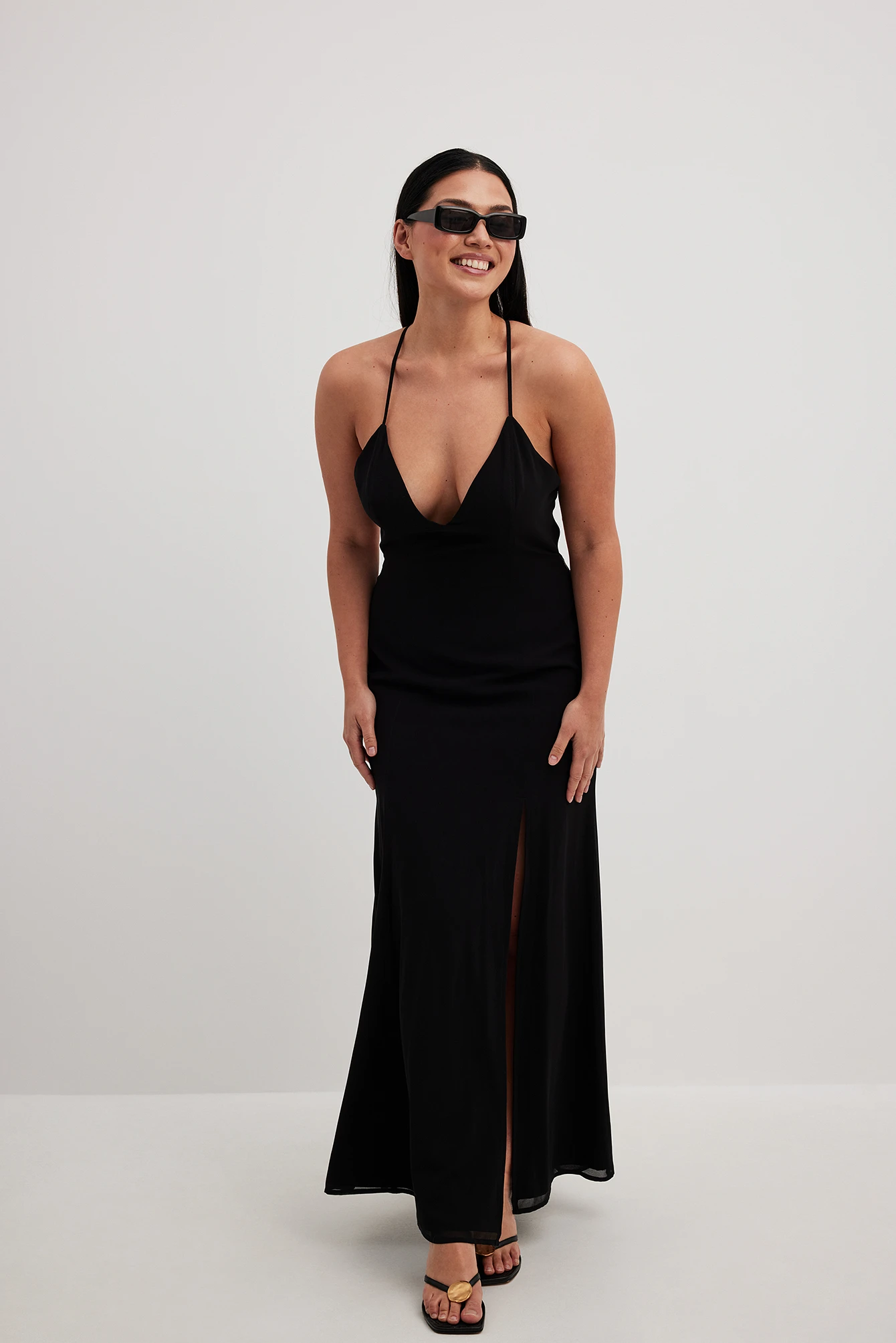 Robe Longue En Mousseline à Lanières Au Dos 2 Robe Longue En Mousseline à Lanières Au Dos – Image 2