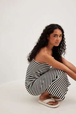 Robe Tube Mi-longue à Rayures -Lady Doux Soldes Magasin striped tube midi dress 1044 000291 1123 16663