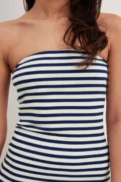 Robe Tube Mi-longue à Rayures -Lady Doux Soldes Magasin striped tube midi dress 1044 000291 140722173