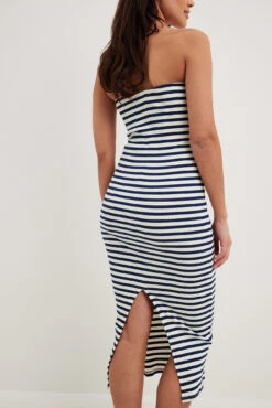 Robe Tube Mi-longue à Rayures -Lady Doux Soldes Magasin striped tube midi dress 1044 000291 140722202