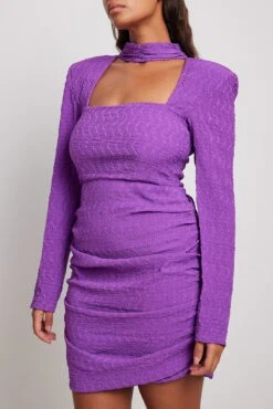 Robe Courte Froncée Structurée à Manches Longues -Lady Doux Soldes Magasin structured gathered ls mini dress 1018 009891 02085777