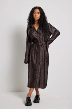 Robe Chemise Mi-longue à Motif Spirale -Lady Doux Soldes Magasin swirl pattern midi shirt dress 1018 008953 00176178