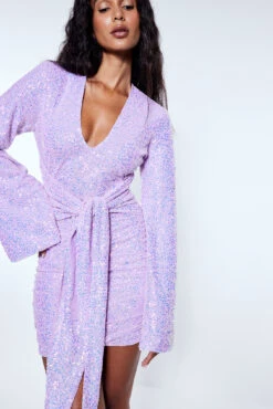 Robe Mini Nouée Sur Le Devant 9 Robe Mini Nouée Sur Le Devant -Lady Doux Soldes Magasin tie detail mini dress 1736 000274 00032753