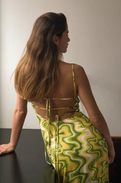 Robe Nouée En Satin -Lady Doux Soldes Magasin tie detail satin dress 1730 000038 9426 social 1