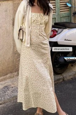 Robe Mi-longue En Coton à Armatures -Lady Doux Soldes Magasin tranadeline cups detail cotton midi dress nudeflower 1014 001347 7826 social