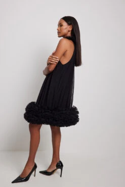 Robe Courte En Tulle -Lady Doux Soldes Magasin tulle detail mini dress 1783 000005 00020111